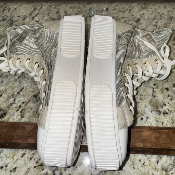 PF Flyers High Top Sneakers NEW | Allston Fashion Mesh | Beige | Womens 7.5 - Picture 4 of 16